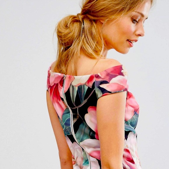 NWOT’s TED BAKER BARDOT STYLE PAINTED POSEY DRESS NEVER WORN - Picture 10 of 12